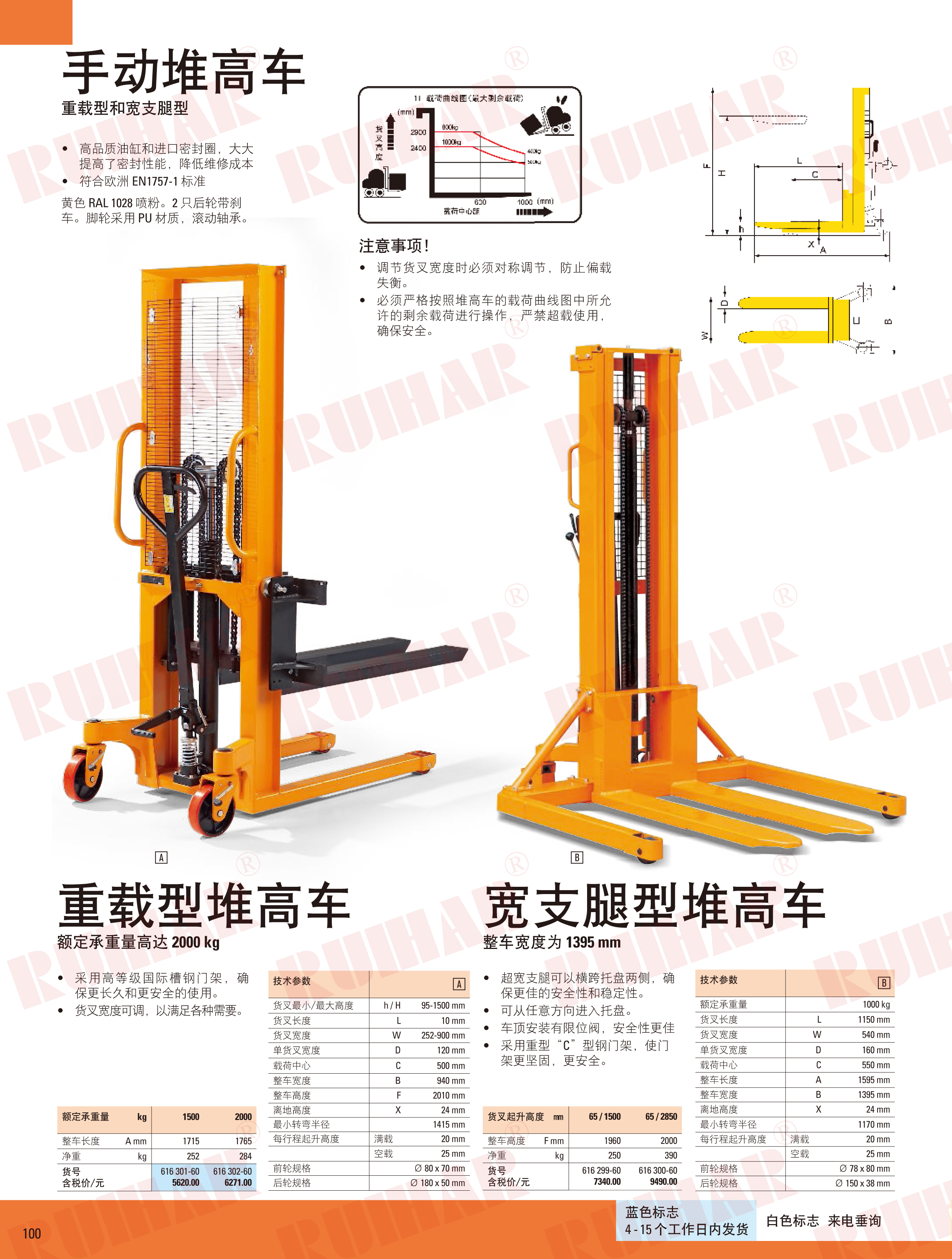 寬支腿型堆高車