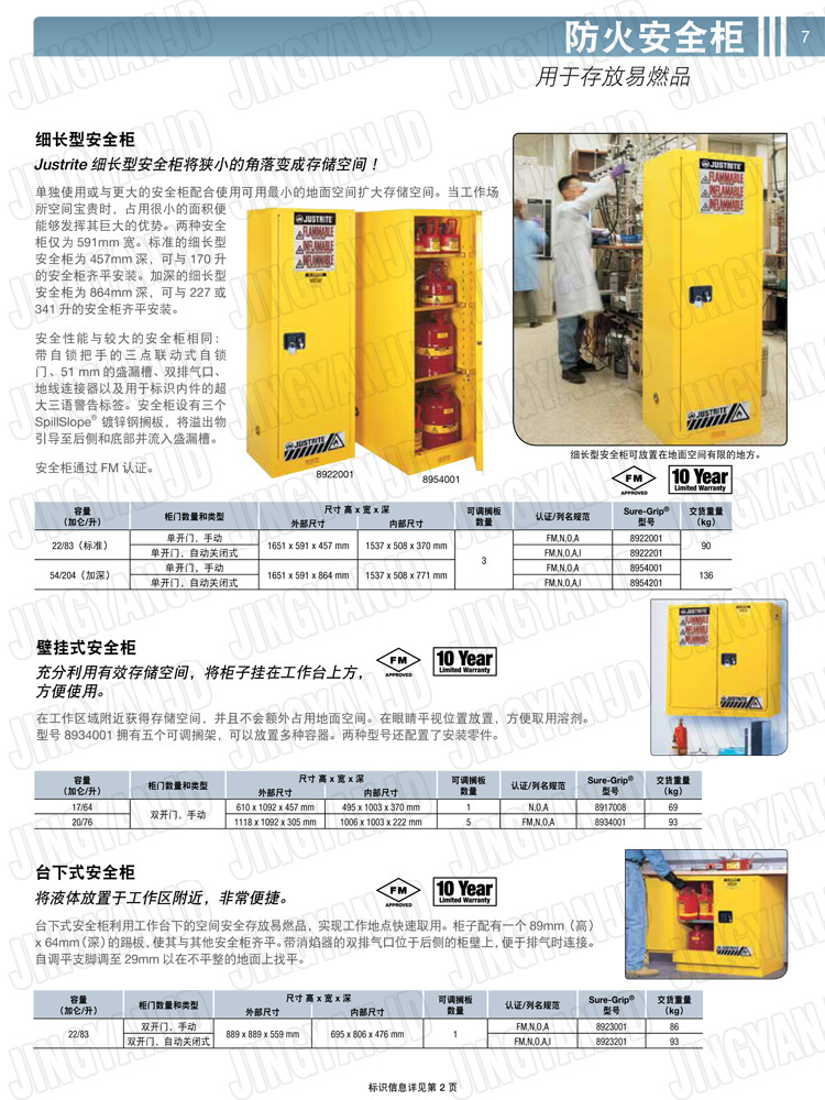 美國杰斯瑞特，防火安全柜，justrite防火柜，justrite安全柜，防爆柜justrite