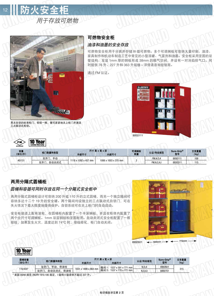 美國杰斯瑞特，防火安全柜，justrite防火柜，justrite安全柜，防爆柜justrite