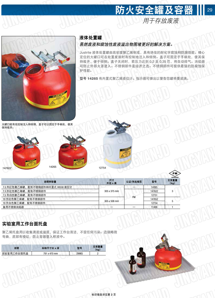 JUSTRITE，美國杰斯瑞特，justriteI型安全罐,柴油汽油存放罐，酒精松香水安全存儲(chǔ)罐，防火安全罐，防爆安全罐