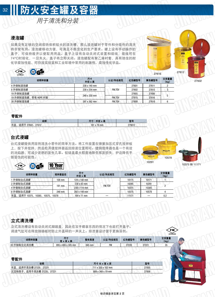 美國杰斯瑞特，justrite，臺(tái)式浸泡罐，立式清洗槽，清洗罐